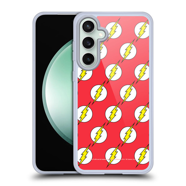 The Flash DC Comics Logo Pattern Soft Gel Case for Samsung Galaxy S23 FE 5G