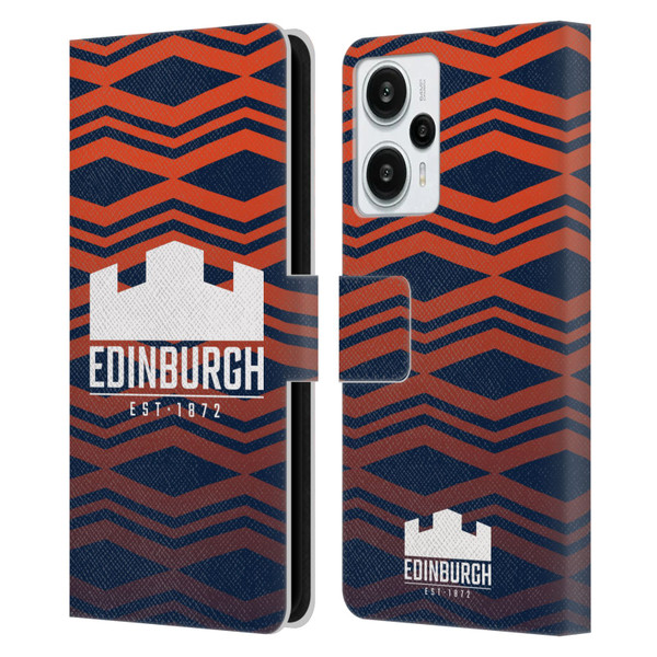 Edinburgh Rugby Graphics Pattern Gradient Leather Book Wallet Case Cover For Xiaomi Redmi Note 12T