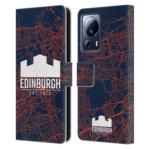 Edinburgh Rugby Graphics Map Leather Book Wallet Case Cover For Xiaomi 13 Lite 5G