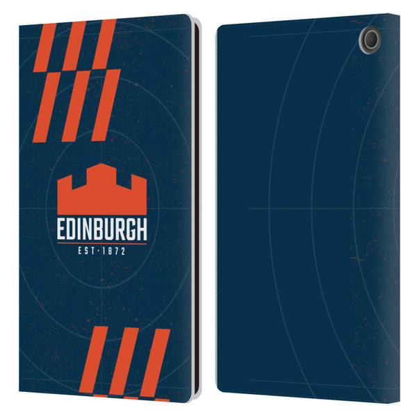 Edinburgh Rugby Logo Art Navy Blue Leather Book Wallet Case Cover For Amazon Fire Max 11 2023