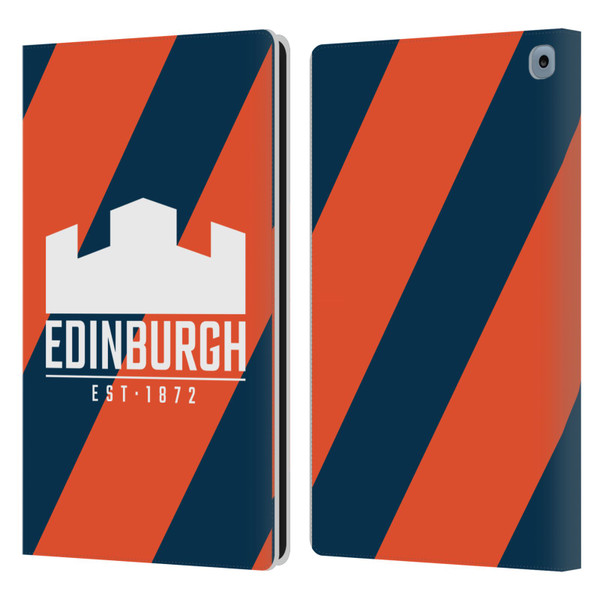 Edinburgh Rugby Logo Art Diagonal Stripes Leather Book Wallet Case Cover For Amazon Fire HD 10 / Plus 2021