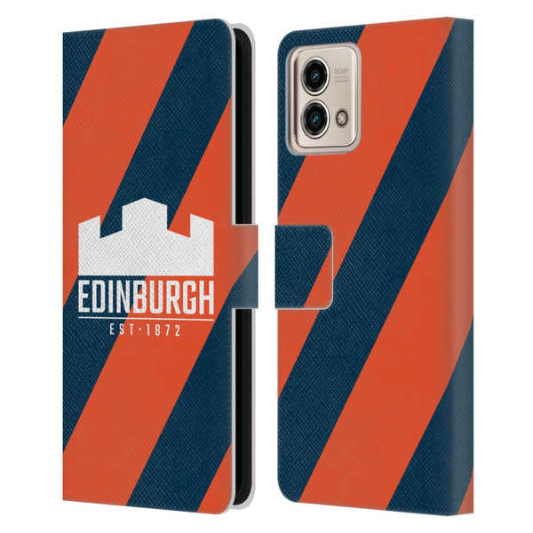 Edinburgh Rugby Logo Art Diagonal Stripes Leather Book Wallet Case Cover For Motorola Moto G Stylus 5G 2023