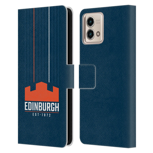 Edinburgh Rugby Logo Art Vertical Stripes Leather Book Wallet Case Cover For Motorola Moto G Stylus 5G 2023