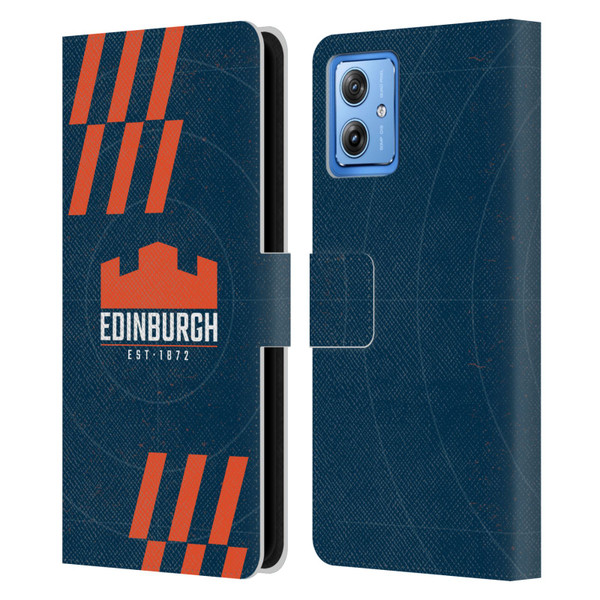 Edinburgh Rugby Logo Art Navy Blue Leather Book Wallet Case Cover For Motorola Moto G54 5G