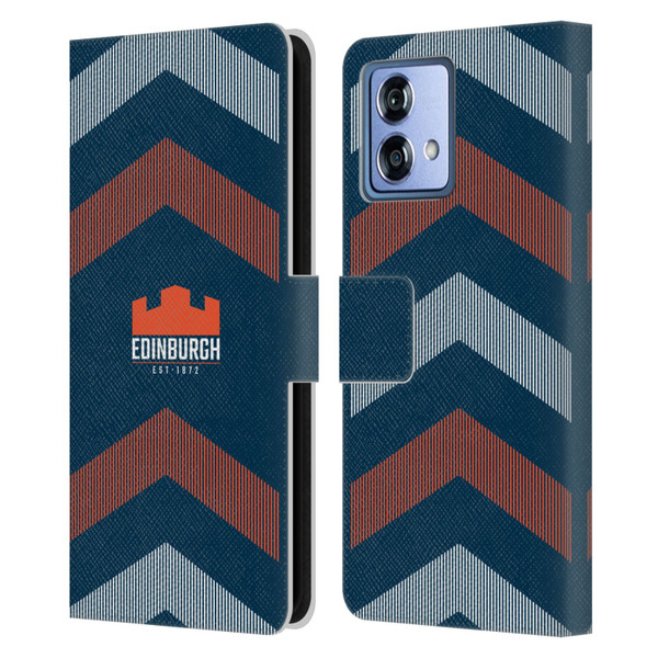 Edinburgh Rugby Logo Art Lines Leather Book Wallet Case Cover For Motorola Moto G84 5G