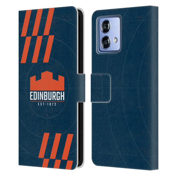 Edinburgh Rugby Logo Art Navy Blue Leather Book Wallet Case Cover For Motorola Moto G84 5G