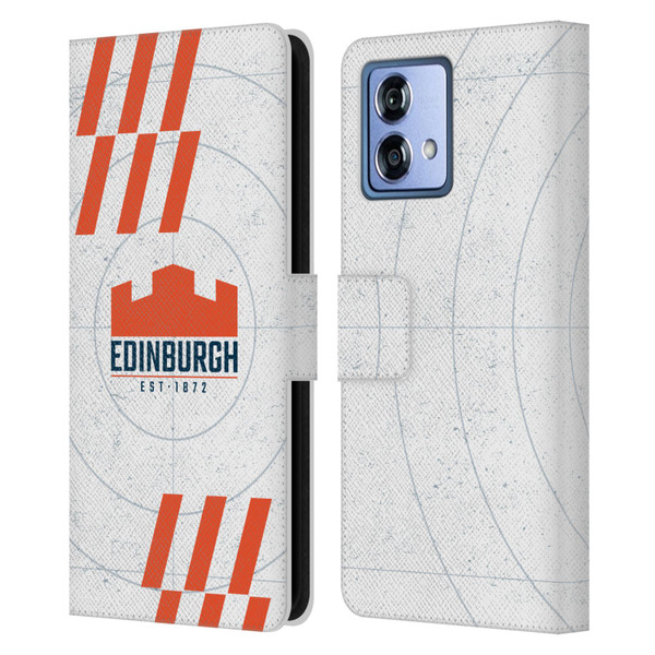 Edinburgh Rugby Logo Art White Leather Book Wallet Case Cover For Motorola Moto G84 5G