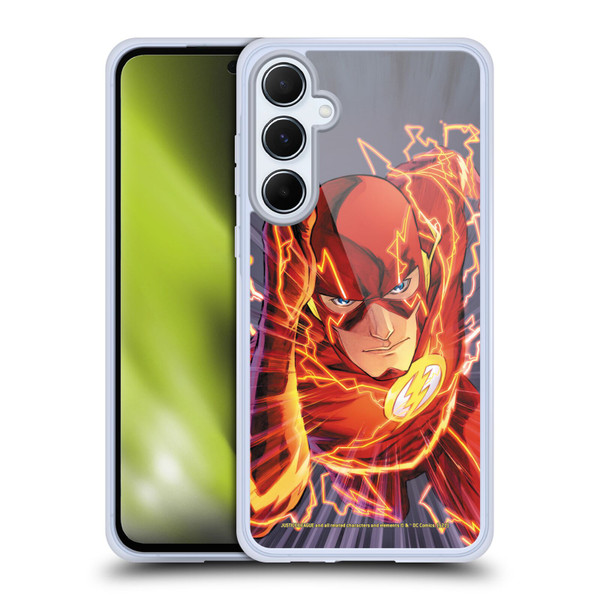 Justice League DC Comics The Flash Comic Book Cover Vol 1 Move Forward Soft Gel Case for Samsung Galaxy A55 5G