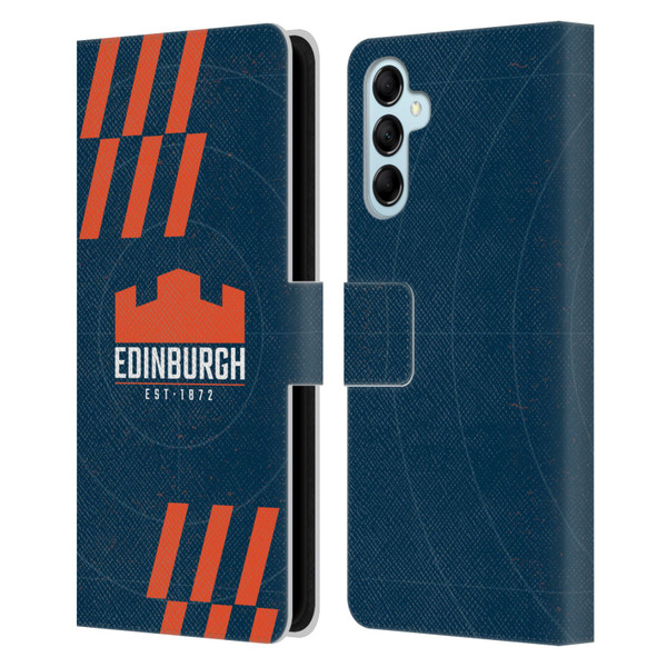 Edinburgh Rugby Logo Art Navy Blue Leather Book Wallet Case Cover For Samsung Galaxy M14 5G