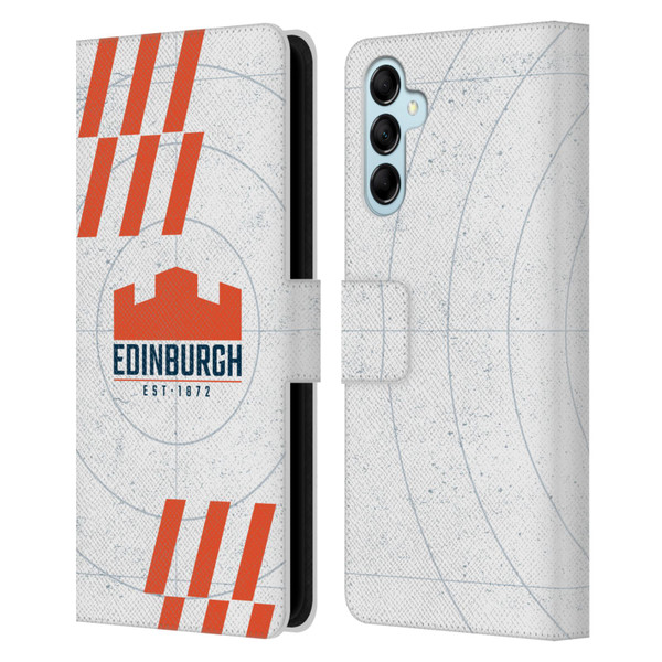 Edinburgh Rugby Logo Art White Leather Book Wallet Case Cover For Samsung Galaxy M14 5G