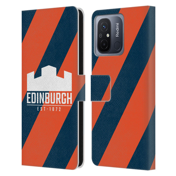 Edinburgh Rugby Logo Art Diagonal Stripes Leather Book Wallet Case Cover For Xiaomi Redmi 12C