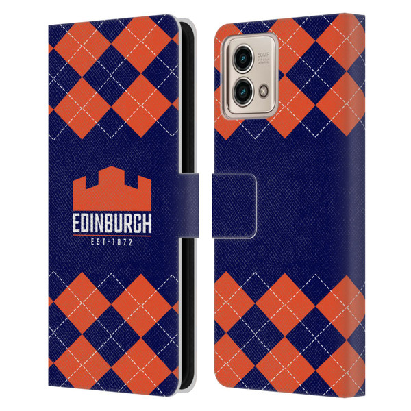 Edinburgh Rugby Logo 2 Argyle Leather Book Wallet Case Cover For Motorola Moto G Stylus 5G 2023