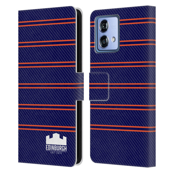 Edinburgh Rugby Logo 2 Stripes Leather Book Wallet Case Cover For Motorola Moto G84 5G