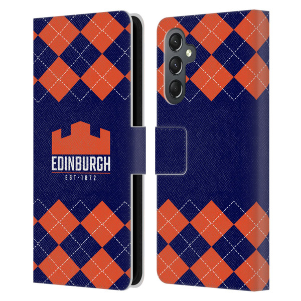 Edinburgh Rugby Logo 2 Argyle Leather Book Wallet Case Cover For Samsung Galaxy A25 5G