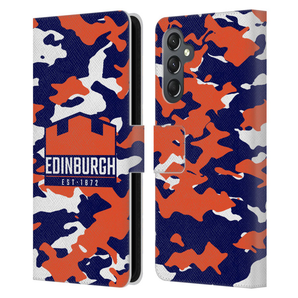 Edinburgh Rugby Logo 2 Camouflage Leather Book Wallet Case Cover For Samsung Galaxy A25 5G