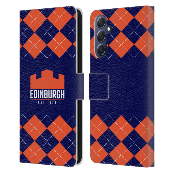 Edinburgh Rugby Logo 2 Argyle Leather Book Wallet Case Cover For Samsung Galaxy M54 5G