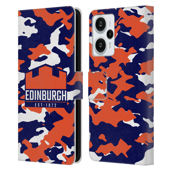 Edinburgh Rugby Logo 2 Camouflage Leather Book Wallet Case Cover For Xiaomi Redmi Note 12T