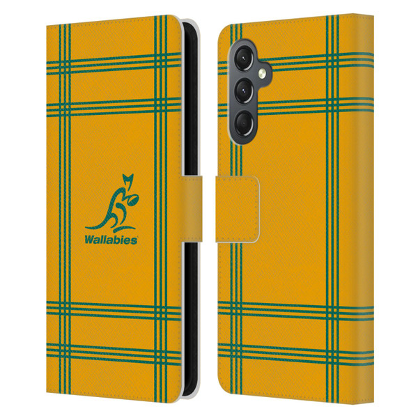 Australia National Rugby Union Team Crest Tartan Leather Book Wallet Case Cover For Samsung Galaxy A25 5G