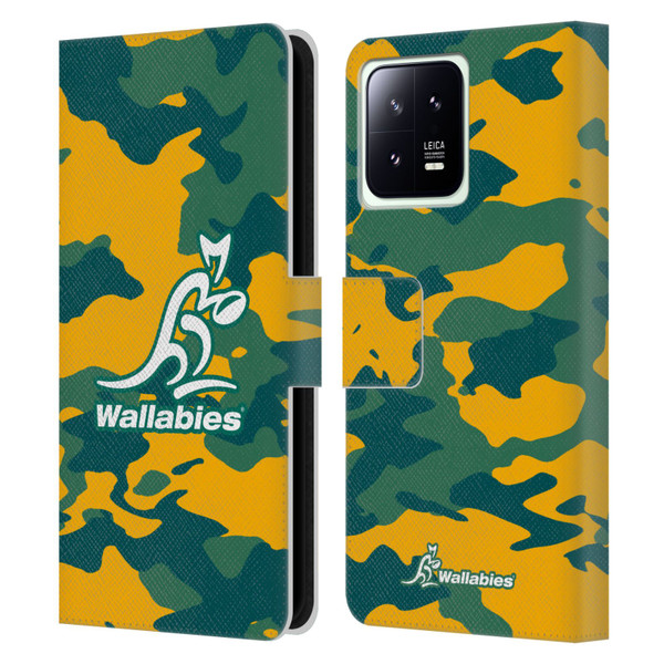 Australia National Rugby Union Team Crest Camouflage Leather Book Wallet Case Cover For Xiaomi 13 5G