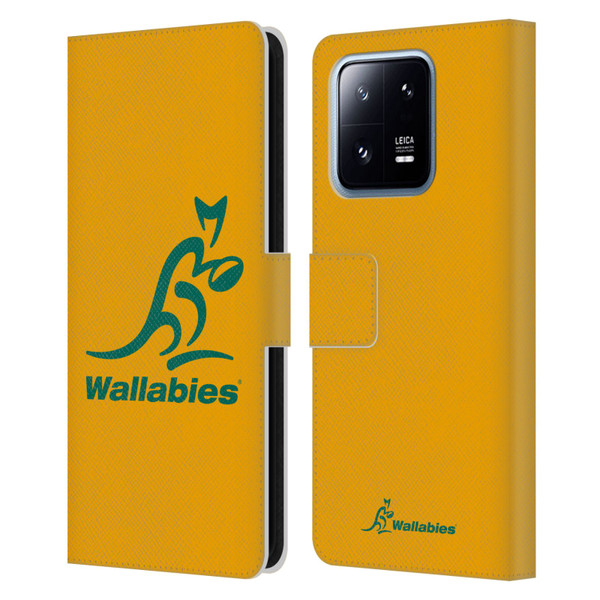Australia National Rugby Union Team Crest Plain Yellow Leather Book Wallet Case Cover For Xiaomi 13 Pro 5G