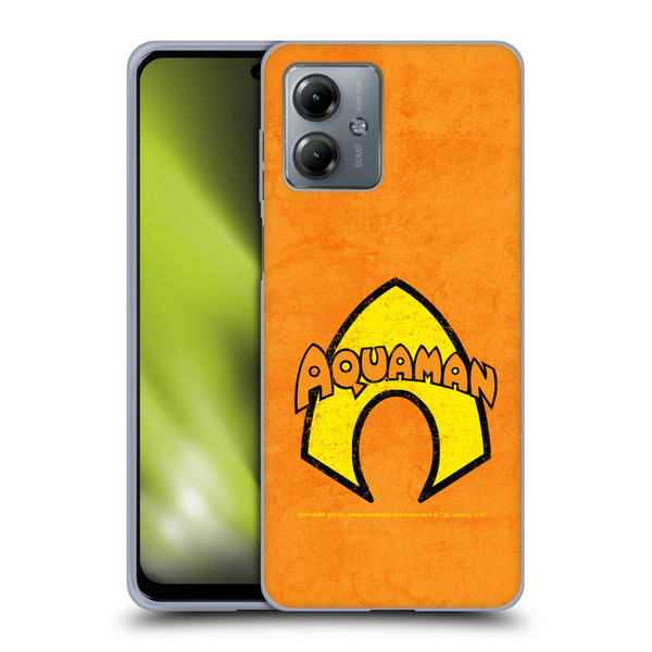 Aquaman DC Comics Logo Classic Distressed Look Soft Gel Case for Motorola Moto G14
