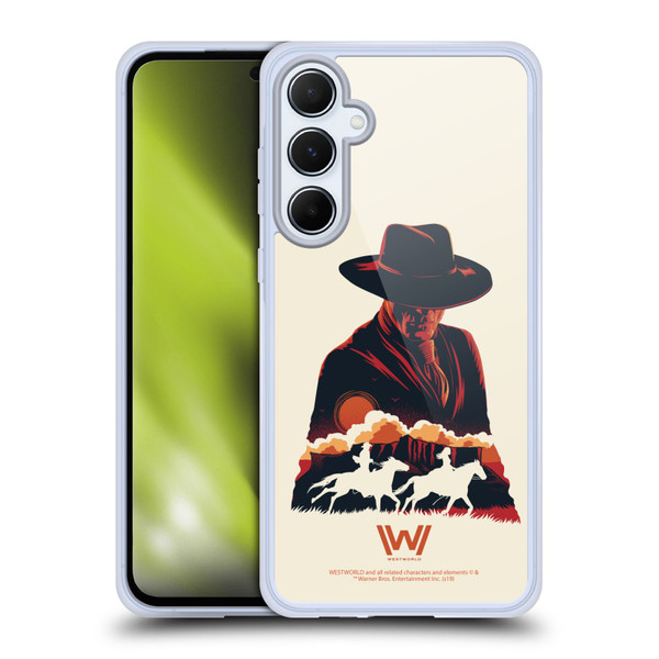 Westworld Graphics Man In Black Soft Gel Case for Samsung Galaxy A55 5G