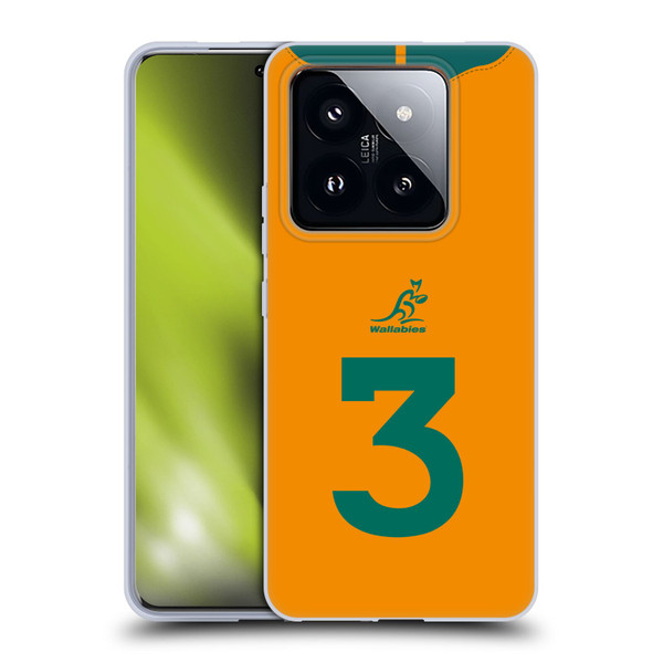 Australia National Rugby Union Team 2021/22 Players Jersey Position 3 Soft Gel Case for Xiaomi 14 Pro