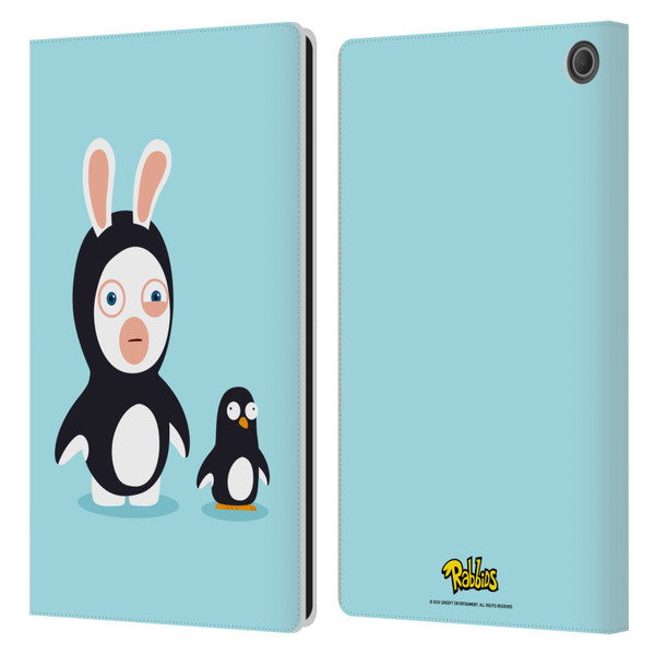 Rabbids Costumes Penguin Leather Book Wallet Case Cover For Amazon Fire Max 11 2023