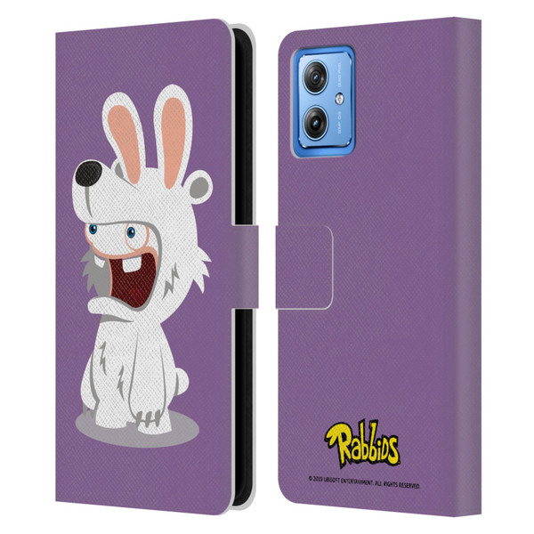 Rabbids Costumes Polar Bear Leather Book Wallet Case Cover For Motorola Moto G54 5G