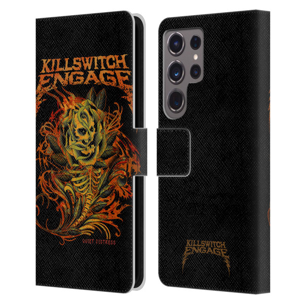 Killswitch Engage Band Art Quiet Distress Leather Book Wallet Case Cover For Samsung Galaxy S24 Ultra 5G