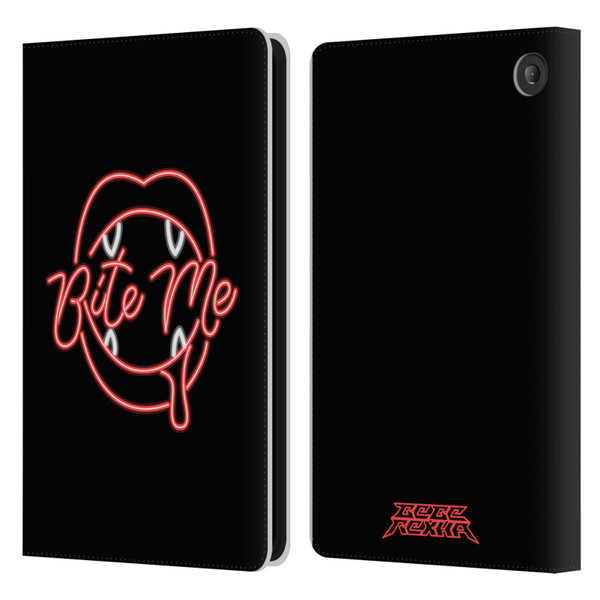 Bebe Rexha Key Art Neon Bite Me Leather Book Wallet Case Cover For Amazon Fire 7 2022