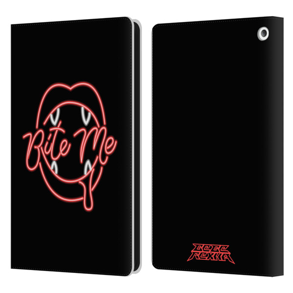 Bebe Rexha Key Art Neon Bite Me Leather Book Wallet Case Cover For Amazon Fire HD 8/Fire HD 8 Plus 2020