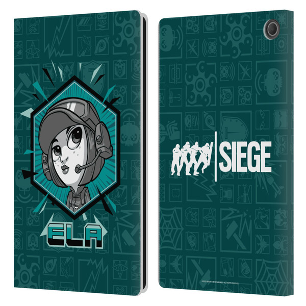 Tom Clancy's Rainbow Six Siege Chibi Operators Ela Leather Book Wallet Case Cover For Amazon Fire Max 11 2023