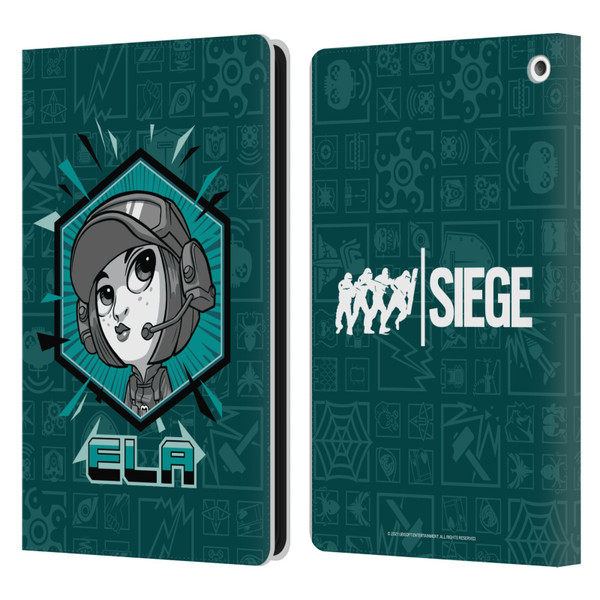 Tom Clancy's Rainbow Six Siege Chibi Operators Ela Leather Book Wallet Case Cover For Amazon Fire HD 8/Fire HD 8 Plus 2020