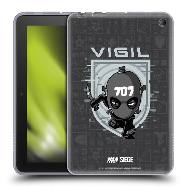 Tom Clancy's Rainbow Six Siege Chibi Operators Vigil Soft Gel Case for Amazon Fire 7 2022