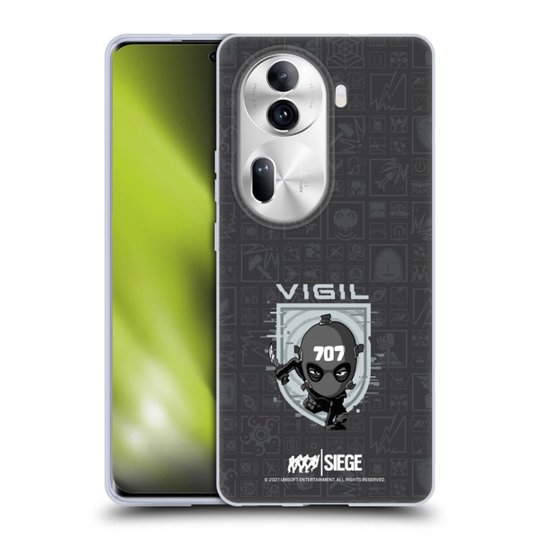 Tom Clancy's Rainbow Six Siege Chibi Operators Vigil Soft Gel Case for OPPO Reno11 Pro