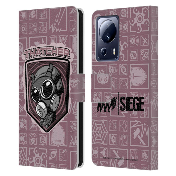 Tom Clancy's Rainbow Six Siege Chibi Operators Thatcher Leather Book Wallet Case Cover For Xiaomi 13 Lite 5G