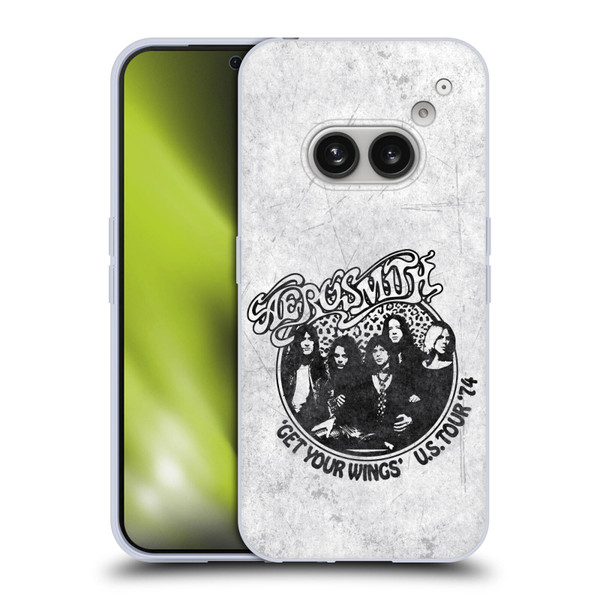 Aerosmith Black And White Get Your Wings US Tour Soft Gel Case for Nothing Phone (2a)