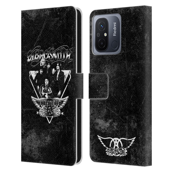Aerosmith Black And White World Tour Leather Book Wallet Case Cover For Xiaomi Redmi 12C