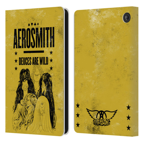 Aerosmith Classics Deuces Are Wild Leather Book Wallet Case Cover For Amazon Fire 7 2022