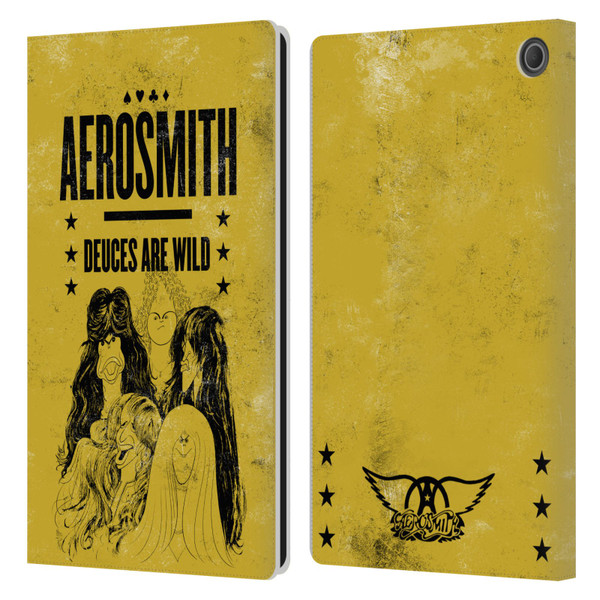 Aerosmith Classics Deuces Are Wild Leather Book Wallet Case Cover For Amazon Fire Max 11 2023