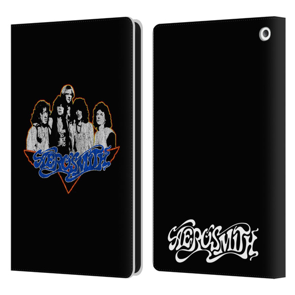 Aerosmith Classics Group Photo Vintage Leather Book Wallet Case Cover For Amazon Fire HD 8/Fire HD 8 Plus 2020