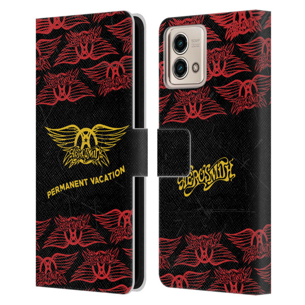 Aerosmith Classics Permanent Vacation Leather Book Wallet Case Cover For Motorola Moto G Stylus 5G 2023