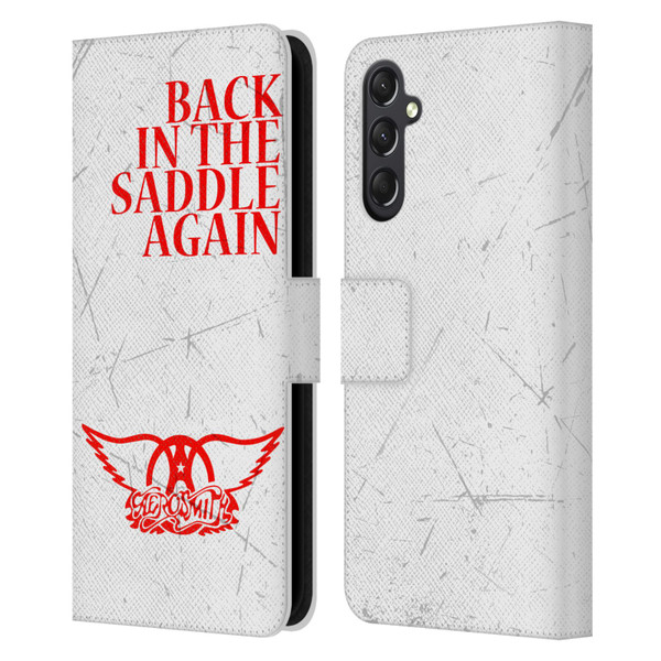 Aerosmith Classics Back In The Saddle Again Leather Book Wallet Case Cover For Samsung Galaxy A24 4G / M34 5G