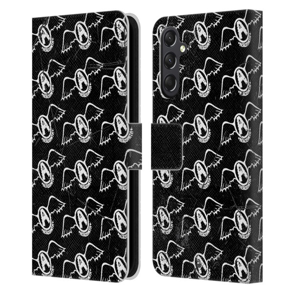 Aerosmith Classics Logo Pattern Leather Book Wallet Case Cover For Samsung Galaxy A24 4G / M34 5G