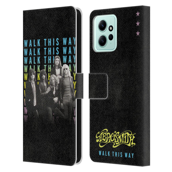 Aerosmith Classics Walk This Way Leather Book Wallet Case Cover For Xiaomi Redmi 12