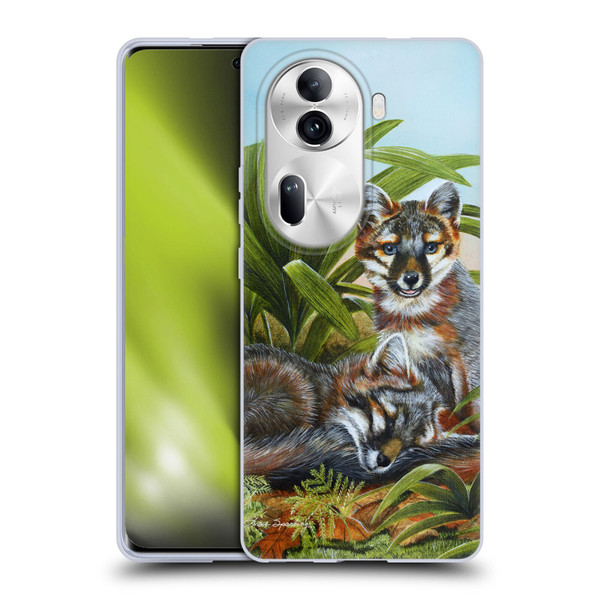 Lisa Sparling Creatures Red Fox Kits Soft Gel Case for OPPO Reno11 Pro