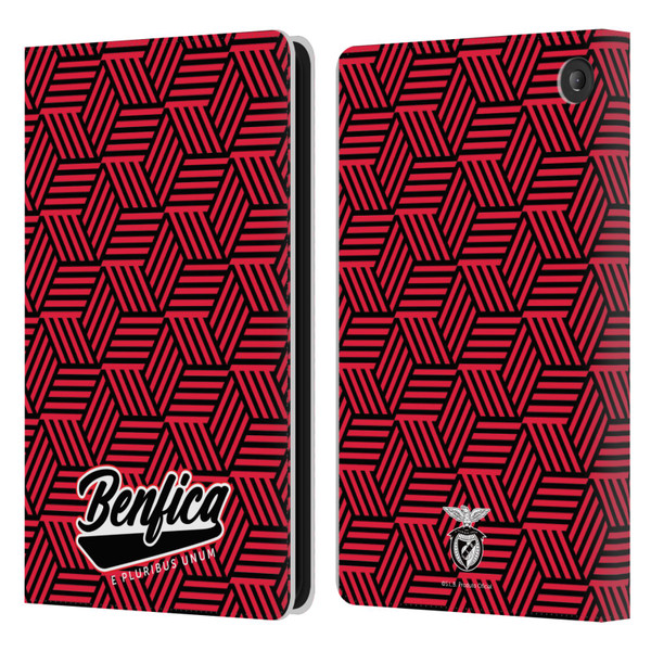 S.L. Benfica 2021/22 Crest Geometric Leather Book Wallet Case Cover For Amazon Fire 7 2022