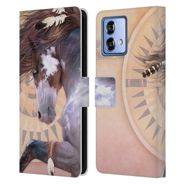 Laurie Prindle Fantasy Horse Native Spirit Leather Book Wallet Case Cover For Motorola Moto G84 5G