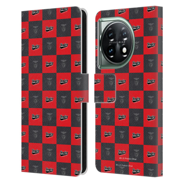 S.L. Benfica 2021/22 Crest Logo Pattern Leather Book Wallet Case Cover For OnePlus 11 5G